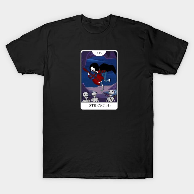 Strength  - Marceline The Vampire Queen Tarot Card T-Shirt by kvothewordslinger